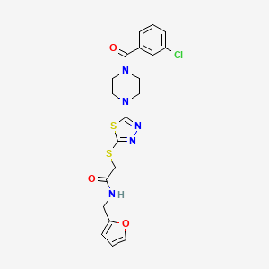 2-((5-(4-(3-chlorobenzoyl)piperazin-1-yl)-1,3,4-thiadiazol-2-yl)thio)-N-(furan-2-ylmethyl)acetamide
