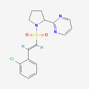 2-[1-[(E)-2-(2-Chlorophenyl)ethenyl]sulfonylpyrrolidin-2-yl]pyrimidine