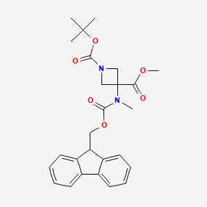 1-O-Tert-butyl 3-O-methyl 3-[9H-fluoren-9-ylmethoxycarbonyl(methyl)amino]azetidine-1,3-dicarboxylate