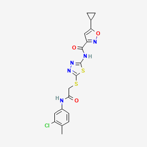 N-(5-((2-((3-chloro-4-methylphenyl)amino)-2-oxoethyl)thio)-1,3,4-thiadiazol-2-yl)-5-cyclopropylisoxazole-3-carboxamide
