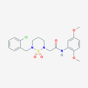 molecular formula C20H24ClN3O5S B2937810 2-[6-(2-chlorobenzyl)-1,1-dioxido-1,2,6-thiadiazinan-2-yl]-N-(2,5-dimethoxyphenyl)acetamide CAS No. 899993-92-1