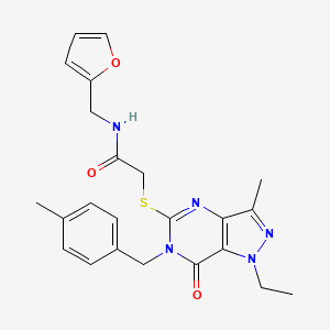 2-((1-ethyl-3-methyl-6-(4-methylbenzyl)-7-oxo-6,7-dihydro-1H-pyrazolo[4,3-d]pyrimidin-5-yl)thio)-N-(furan-2-ylmethyl)acetamide