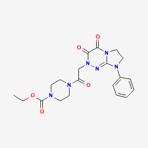 ethyl 4-(2-(3,4-dioxo-8-phenyl-3,4,7,8-tetrahydroimidazo[2,1-c][1,2,4]triazin-2(6H)-yl)acetyl)piperazine-1-carboxylate
