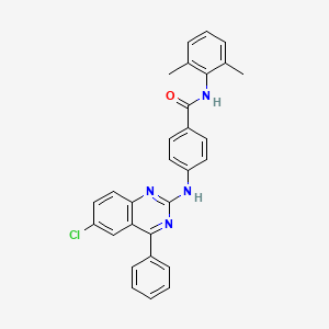 4-[(6-chloro-4-phenylquinazolin-2-yl)amino]-N-(2,6-dimethylphenyl)benzamide