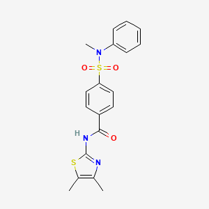molecular formula C19H19N3O3S2 B2937829 N-(4,5-dimethyl-1,3-thiazol-2-yl)-4-[methyl(phenyl)sulfamoyl]benzamide CAS No. 922461-92-5