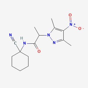 molecular formula C15H21N5O3 B2937830 N-(1-cyanocyclohexyl)-2-(3,5-dimethyl-4-nitropyrazol-1-yl)propanamide CAS No. 956741-81-4