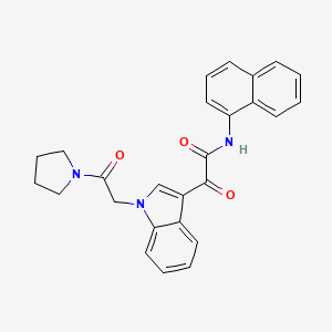 molecular formula C26H23N3O3 B2937845 N-(naphthalen-1-yl)-2-oxo-2-(1-(2-oxo-2-(pyrrolidin-1-yl)ethyl)-1H-indol-3-yl)acetamide CAS No. 893992-50-2
