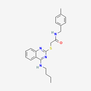 molecular formula C22H26N4OS B2937865 2-{[4-(butylamino)quinazolin-2-yl]sulfanyl}-N-[(4-methylphenyl)methyl]acetamide CAS No. 422532-84-1