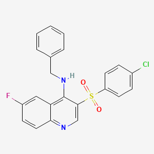 molecular formula C22H16ClFN2O2S B2937897 N-BENZYL-3-(4-CHLOROBENZENESULFONYL)-6-FLUOROQUINOLIN-4-AMINE CAS No. 895641-90-4