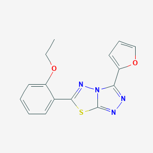 molecular formula C15H12N4O2S B293790 ethyl 2-[3-(2-furyl)[1,2,4]triazolo[3,4-b][1,3,4]thiadiazol-6-yl]phenyl ether 
