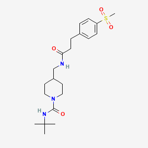 N-(tert-butyl)-4-((3-(4-(methylsulfonyl)phenyl)propanamido)methyl)piperidine-1-carboxamide