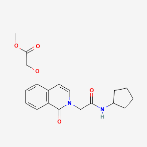 molecular formula C19H22N2O5 B2937928 methyl 2-({2-[(cyclopentylcarbamoyl)methyl]-1-oxo-1,2-dihydroisoquinolin-5-yl}oxy)acetate CAS No. 868225-23-4
