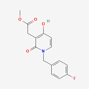 molecular formula C15H14FNO4 B2937943 Methyl 2-[1-(4-fluorobenzyl)-4-hydroxy-2-oxo-1,2-dihydro-3-pyridinyl]acetate CAS No. 477858-74-5