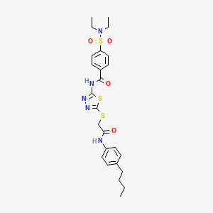 molecular formula C25H31N5O4S3 B2937949 N-(5-((2-((4-butylphenyl)amino)-2-oxoethyl)thio)-1,3,4-thiadiazol-2-yl)-4-(N,N-diethylsulfamoyl)benzamide CAS No. 896024-94-5