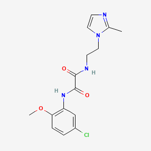 molecular formula C15H17ClN4O3 B2937962 N'-(5-chloro-2-methoxyphenyl)-N-[2-(2-methyl-1H-imidazol-1-yl)ethyl]ethanediamide CAS No. 1209616-79-4