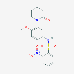 molecular formula C18H19N3O6S B2937967 N-(4-methoxy-3-(2-oxopiperidin-1-yl)phenyl)-2-nitrobenzenesulfonamide CAS No. 941939-84-0