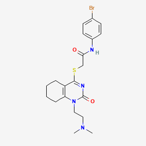 molecular formula C20H25BrN4O2S B2938006 N-(4-bromophenyl)-2-((1-(2-(dimethylamino)ethyl)-2-oxo-1,2,5,6,7,8-hexahydroquinazolin-4-yl)thio)acetamide CAS No. 899950-31-3