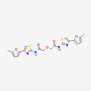 molecular formula C20H18N4O5S2 B2938013 N-[4-(5-methylfuran-2-yl)-1,3-thiazol-2-yl]-2-({[4-(5-methylfuran-2-yl)-1,3-thiazol-2-yl]carbamoyl}methoxy)acetamide CAS No. 476642-40-7