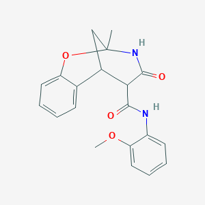 molecular formula C20H20N2O4 B2938015 N-(2-methoxyphenyl)-2-methyl-4-oxo-3,4,5,6-tetrahydro-2H-2,6-methanobenzo[g][1,3]oxazocine-5-carboxamide CAS No. 477525-17-0