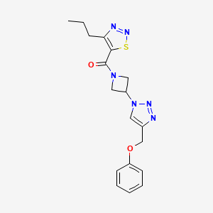 B2938055 (3-(4-(phenoxymethyl)-1H-1,2,3-triazol-1-yl)azetidin-1-yl)(4-propyl-1,2,3-thiadiazol-5-yl)methanone CAS No. 1904196-13-9