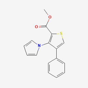 molecular formula C16H13NO2S B2938073 methyl 4-phenyl-3-(1H-pyrrol-1-yl)thiophene-2-carboxylate CAS No. 156274-05-4