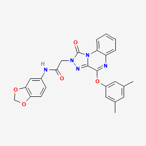 molecular formula C26H21N5O5 B2938078 N-(2H-1,3-benzodioxol-5-yl)-2-[4-(3,5-dimethylphenoxy)-1-oxo-1H,2H-[1,2,4]triazolo[4,3-a]quinoxalin-2-yl]acetamide CAS No. 1185116-82-8