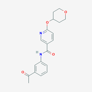 molecular formula C19H20N2O4 B2938091 N-(3-acetylphenyl)-6-(oxan-4-yloxy)pyridine-3-carboxamide CAS No. 2034390-94-6