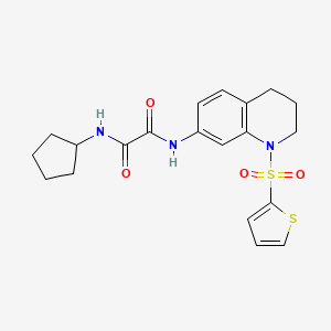 molecular formula C20H23N3O4S2 B2938096 N-cyclopentyl-N'-[1-(thiophene-2-sulfonyl)-1,2,3,4-tetrahydroquinolin-7-yl]ethanediamide CAS No. 898430-26-7