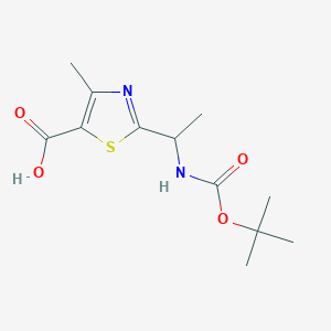 B2938112 4-Methyl-2-[1-[(2-methylpropan-2-yl)oxycarbonylamino]ethyl]-1,3-thiazole-5-carboxylic acid CAS No. 2248382-93-4