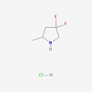 molecular formula C5H10ClF2N B2938114 4,4-Difluoro-2-methylpyrrolidine hydrochloride CAS No. 1781074-90-5