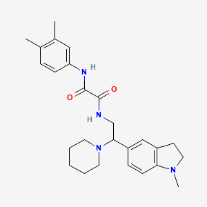 molecular formula C26H34N4O2 B2938138 N1-(3,4-dimethylphenyl)-N2-(2-(1-methylindolin-5-yl)-2-(piperidin-1-yl)ethyl)oxalamide CAS No. 922083-85-0