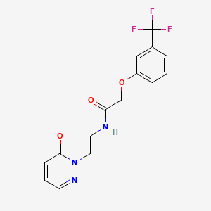 molecular formula C15H14F3N3O3 B2938170 N-(2-(6-oxopyridazin-1(6H)-yl)ethyl)-2-(3-(trifluoromethyl)phenoxy)acetamide CAS No. 1105221-92-8