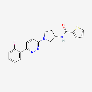 molecular formula C19H17FN4OS B2938176 N-{1-[6-(2-fluorophenyl)pyridazin-3-yl]pyrrolidin-3-yl}thiophene-2-carboxamide CAS No. 1396635-85-0