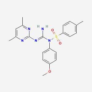 molecular formula C21H23N5O3S B2938185 N-(N-(4,6-dimethylpyrimidin-2-yl)carbamimidoyl)-N-(4-methoxyphenyl)-4-methylbenzenesulfonamide CAS No. 361190-32-1