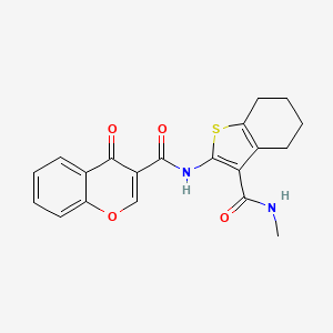 molecular formula C20H18N2O4S B2938186 N-[3-(methylcarbamoyl)-4,5,6,7-tetrahydro-1-benzothiophen-2-yl]-4-oxo-4H-chromene-3-carboxamide CAS No. 892980-36-8