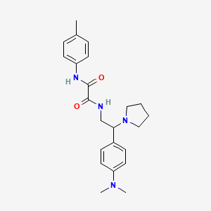 molecular formula C23H30N4O2 B2938192 N-{2-[4-(dimethylamino)phenyl]-2-(pyrrolidin-1-yl)ethyl}-N'-(4-methylphenyl)ethanediamide CAS No. 899956-85-5