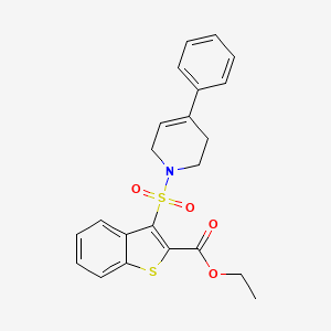molecular formula C22H21NO4S2 B2938194 ethyl 3-[(4-phenyl-1,2,3,6-tetrahydropyridin-1-yl)sulfonyl]-1-benzothiophene-2-carboxylate CAS No. 932354-27-3