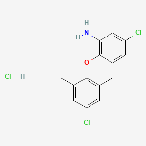 molecular formula C14H14Cl3NO B2938228 5-Chloro-2-(4-chloro-2,6-dimethylphenoxy)aniline hydrochloride CAS No. 1049784-98-6