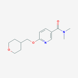 molecular formula C14H20N2O3 B2938259 N,N-dimethyl-6-[(oxan-4-yl)methoxy]pyridine-3-carboxamide CAS No. 2034448-07-0