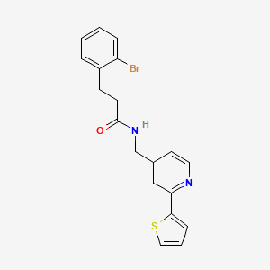molecular formula C19H17BrN2OS B2938301 3-(2-bromophenyl)-N-((2-(thiophen-2-yl)pyridin-4-yl)methyl)propanamide CAS No. 1903739-99-0