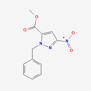 molecular formula C12H11N3O4 B2938305 Methyl 1-benzyl-3-nitro-1H-pyrazole-5-carboxylate CAS No. 357613-66-2