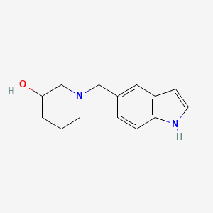 molecular formula C14H18N2O B2938314 1-((1H-indol-5-yl)methyl)piperidin-3-ol CAS No. 2034375-39-6