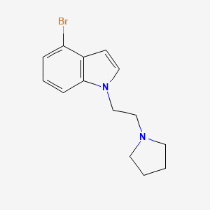molecular formula C14H17BrN2 B2938327 4-bromo-1-[2-(pyrrolidin-1-yl)ethyl]-1H-indole CAS No. 1771165-81-1