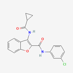 molecular formula C19H15ClN2O3 B2938331 N-(3-chlorophenyl)-3-(cyclopropanecarboxamido)benzofuran-2-carboxamide CAS No. 888463-73-8