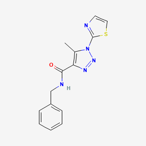 molecular formula C14H13N5OS B2938333 N-benzyl-5-methyl-1-(thiazol-2-yl)-1H-1,2,3-triazole-4-carboxamide CAS No. 1251622-61-3