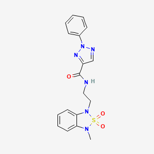 molecular formula C18H18N6O3S B2938336 N-(2-(3-methyl-2,2-dioxidobenzo[c][1,2,5]thiadiazol-1(3H)-yl)ethyl)-2-phenyl-2H-1,2,3-triazole-4-carboxamide CAS No. 2034400-94-5