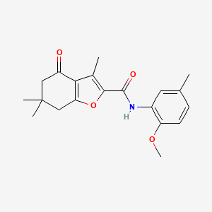 molecular formula C20H23NO4 B2938362 N-(2-methoxy-5-methylphenyl)-3,6,6-trimethyl-4-oxo-4,5,6,7-tetrahydrobenzofuran-2-carboxamide CAS No. 627843-39-4