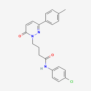 molecular formula C21H20ClN3O2 B2938364 N-(4-chlorophenyl)-4-(6-oxo-3-(p-tolyl)pyridazin-1(6H)-yl)butanamide CAS No. 946267-65-8