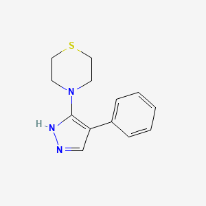 molecular formula C13H15N3S B2938377 4-(4-phenyl-1H-pyrazol-3-yl)thiomorpholine CAS No. 2320145-08-0