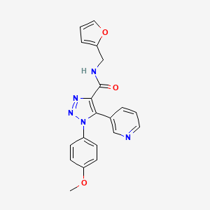 molecular formula C20H17N5O3 B2938385 N-[(furan-2-yl)methyl]-1-(4-methoxyphenyl)-5-(pyridin-3-yl)-1H-1,2,3-triazole-4-carboxamide CAS No. 1207038-39-8